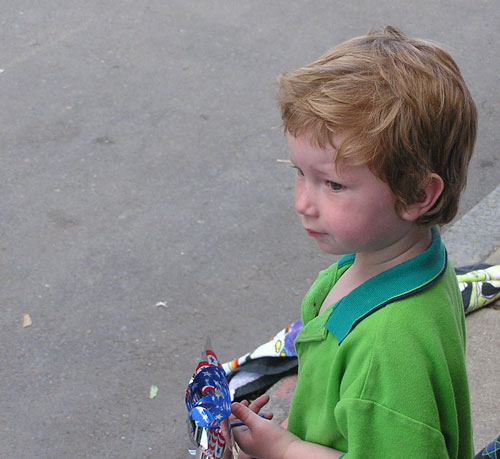 Alex Waiting for the Parade