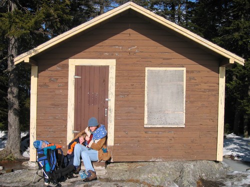 The cabin on top of Blue Hill